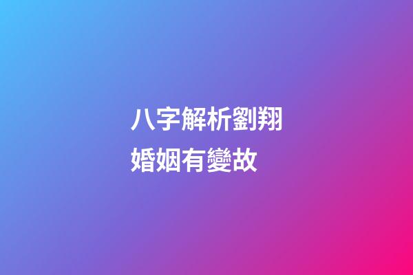 八字解析劉翔婚姻有變故