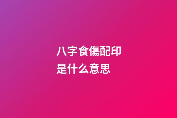 八字食傷配印是什么意思