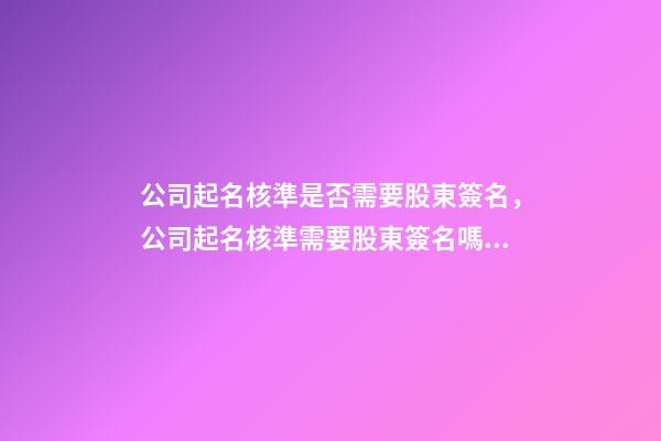 公司起名核準是否需要股東簽名，公司起名核準需要股東簽名嗎？-第1張-公司起名-玄機派