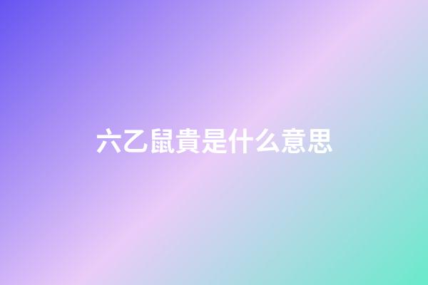 六乙鼠貴是什么意思