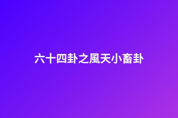 六十四卦之風天小畜卦