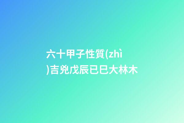 六十甲子性質(zhì)吉兇戊辰已巳大林木