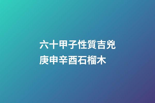 六十甲子性質吉兇庚申辛酉石榴木