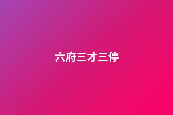 六府三才三停