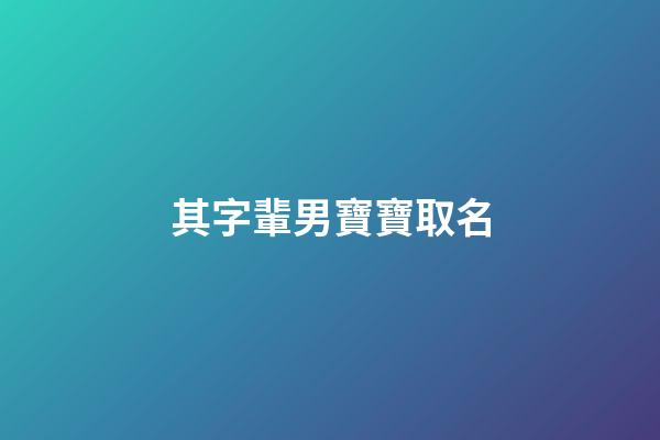 其字輩男寶寶取名(其字輩男寶寶取名大全)-第1張-男孩起名-玄機(jī)派