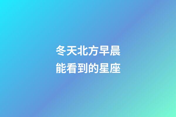 冬天北方早晨能看到的星座-第1張-星座運勢-玄機派
