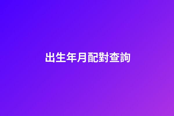 出生年月配對查詢
