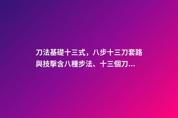 刀法基礎十三式，八步十三刀套路與技擊(1)含八種步法、十三個刀點、三十六拆刀-第1張-觀點-玄機派