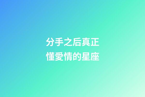 分手之后真正懂愛情的星座-第1張-星座運勢-玄機派