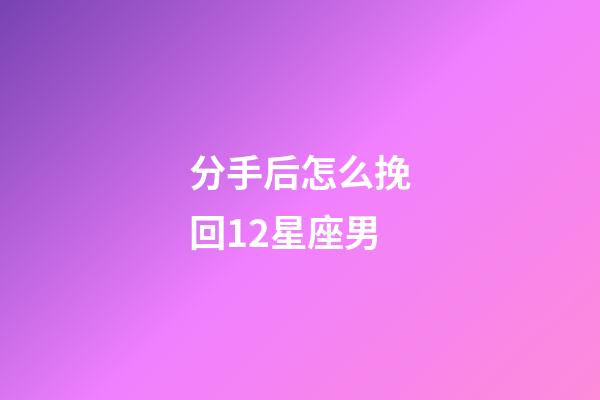分手后怎么挽回12星座男-第1張-星座運勢-玄機派