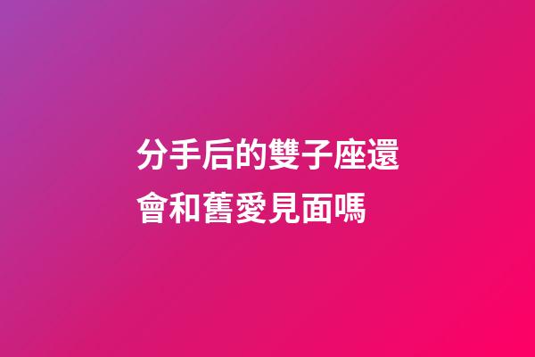 分手后的雙子座還會和舊愛見面嗎-第1張-星座運勢-玄機派