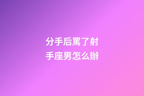 分手后罵了射手座男怎么辦-第1張-星座運勢-玄機派