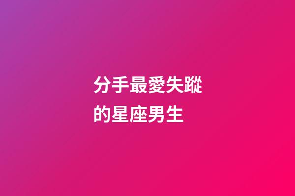 分手最愛失蹤的星座男生-第1張-星座運勢-玄機派