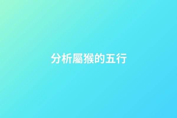 分析屬猴的五行