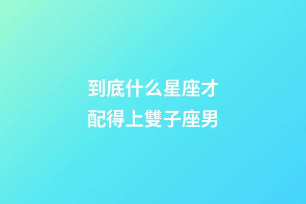 到底什么星座才配得上雙子座男-第1張-星座運勢-玄機派