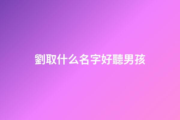 劉取什么名字好聽男孩(劉取什么名字好聽男孩子)-第1張-男孩起名-玄機派