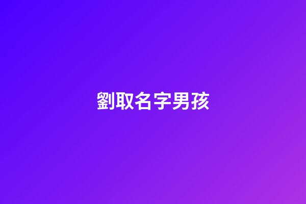 劉取名字男孩(劉取名字男孩名字)-第1張-男孩起名-玄機派