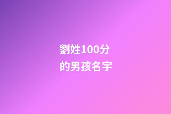 劉姓100分的男孩名字(劉姓100分男孩姓名洋氣)-第1張-男孩起名-玄機派