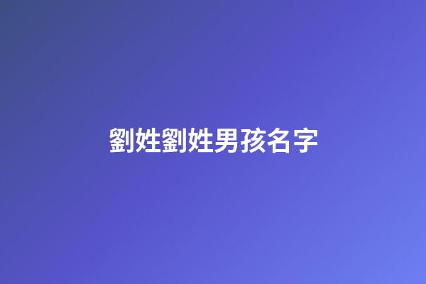 劉姓劉姓男孩名字(劉姓男孩名字高端大氣響亮)-第1張-男孩起名-玄機派