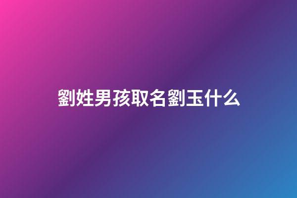 劉姓男孩取名劉玉什么(劉玉這個名字好嗎)-第1張-男孩起名-玄機派