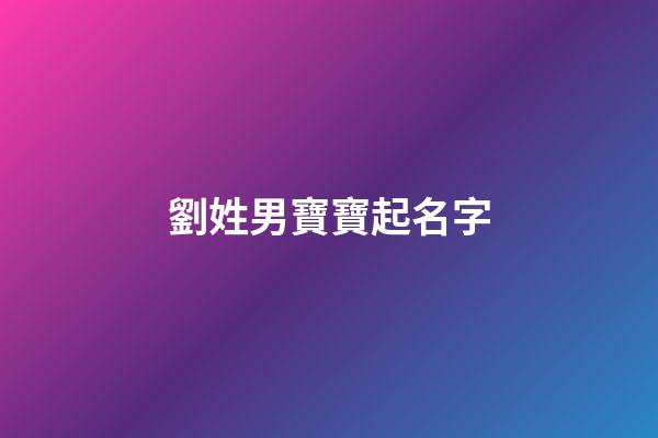 劉姓男寶寶起名字(劉姓男孩兒名字)-第1張-男孩起名-玄機派