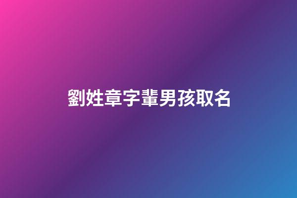 劉姓章字輩男孩取名(劉姓印章)-第1張-男孩起名-玄機派