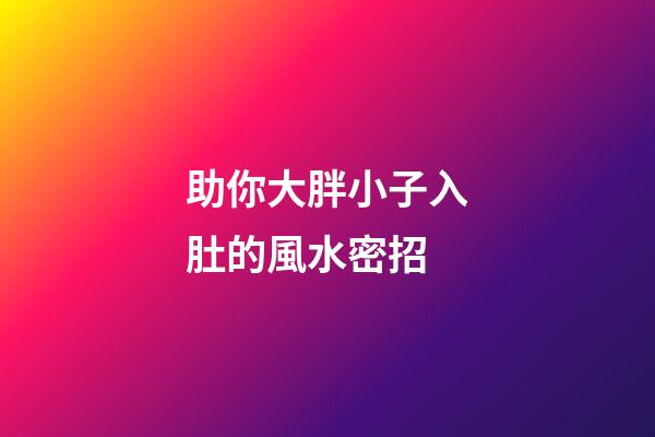 助你大胖小子入肚的風水密招