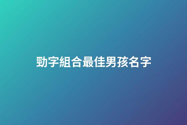 勁字組合最佳男孩名字(勁字取名大氣)-第1張-男孩起名-玄機派
