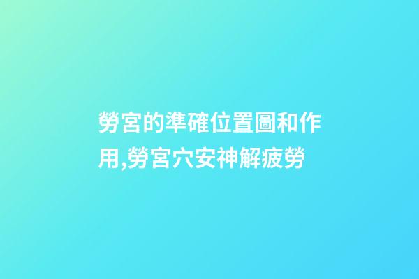勞宮的準確位置圖和作用,勞宮穴安神解疲勞-第1張-觀點-玄機派