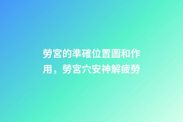 勞宮的準確位置圖和作用，勞宮穴安神解疲勞-第1張-觀點-玄機派