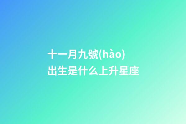 十一月九號(hào)出生是什么上升星座-第1張-星座運(yùn)勢-玄機(jī)派
