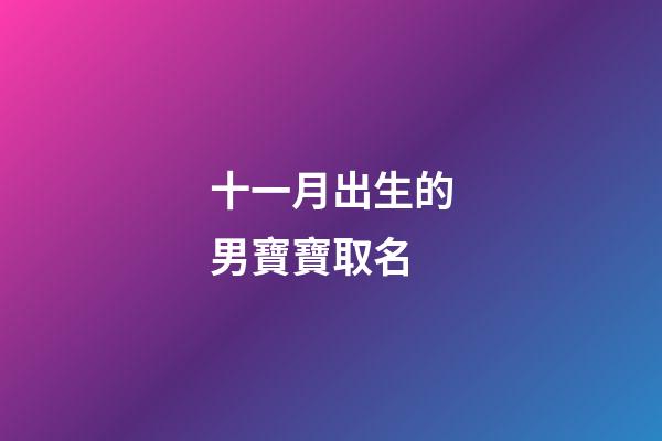 十一月出生的男寶寶取名(十一月出生的男寶寶取名小名)-第1張-男孩起名-玄機派