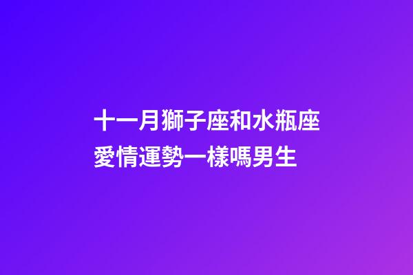 十一月獅子座和水瓶座愛情運勢一樣嗎男生-第1張-星座運勢-玄機派