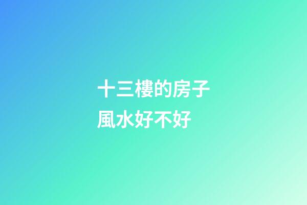 十三樓的房子風水好不好