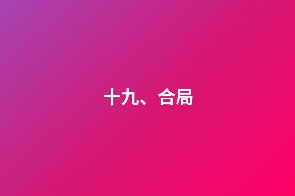 十九、合局