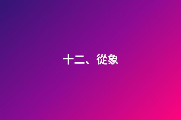 十二、從象