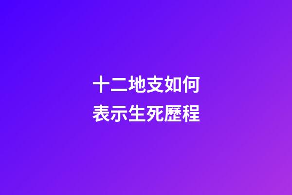 十二地支如何表示生死歷程
