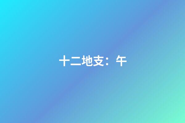 十二地支：午