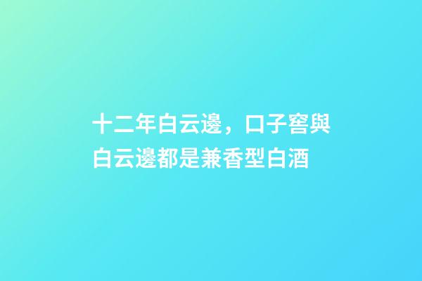 十二年白云邊，口子窖與白云邊都是兼香型白酒-第1張-觀點-玄機派