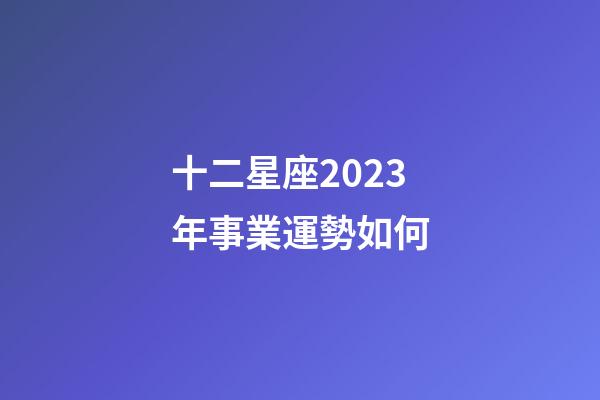 十二星座2023年事業運勢如何-第1張-星座運勢-玄機派