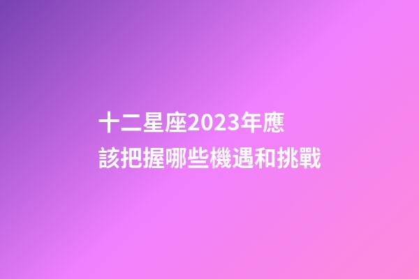 十二星座2023年應該把握哪些機遇和挑戰-第1張-星座運勢-玄機派