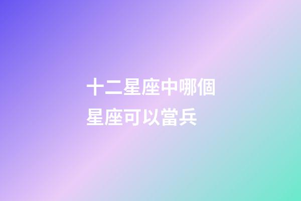 十二星座中哪個星座可以當兵-第1張-星座運勢-玄機派