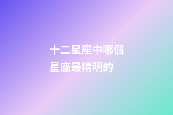 十二星座中哪個星座最精明的-第1張-星座運勢-玄機派