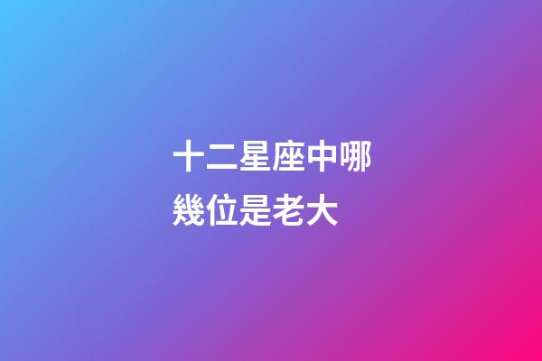 十二星座中哪幾位是老大-第1張-星座運勢-玄機派
