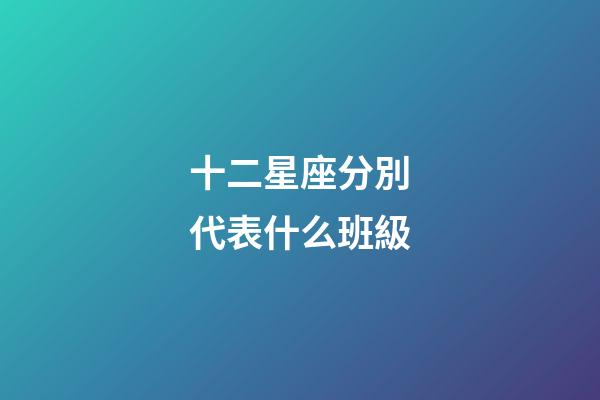 十二星座分別代表什么班級-第1張-星座運勢-玄機派