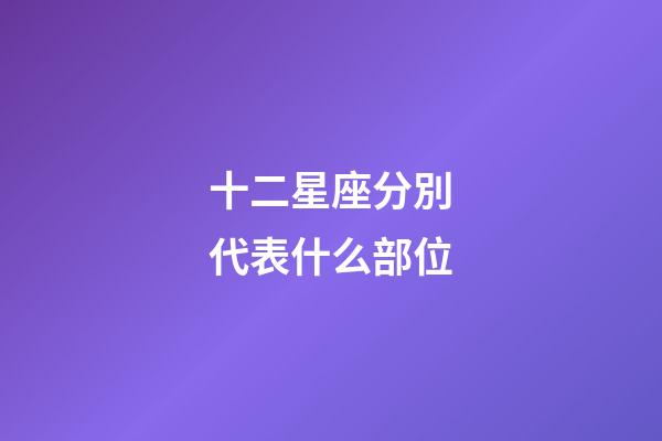 十二星座分別代表什么部位-第1張-星座運勢-玄機派