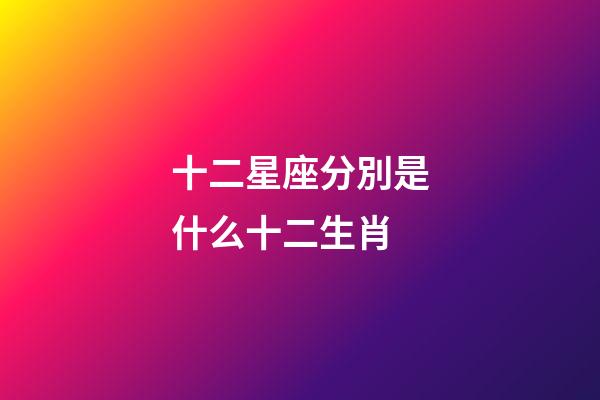 十二星座分別是什么十二生肖-第1張-星座運勢-玄機派
