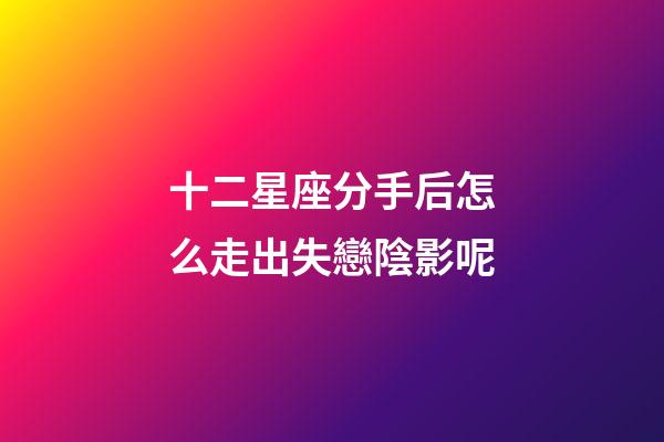 十二星座分手后怎么走出失戀陰影呢-第1張-星座運(yùn)勢(shì)-玄機(jī)派