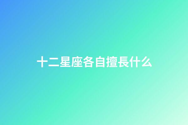 十二星座各自擅長什么-第1張-星座運勢-玄機派