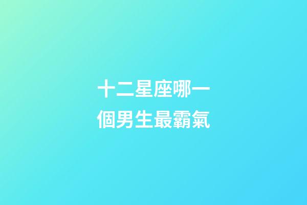 十二星座哪一個男生最霸氣-第1張-星座運勢-玄機派